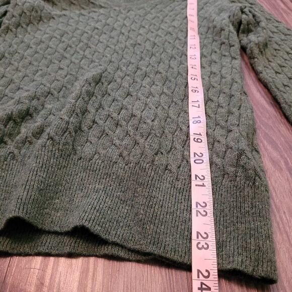 Banana Republic Womens Pullover Sweater XS Green Cashmere Wool Ribbed V-Neck - Picture 6 of 7